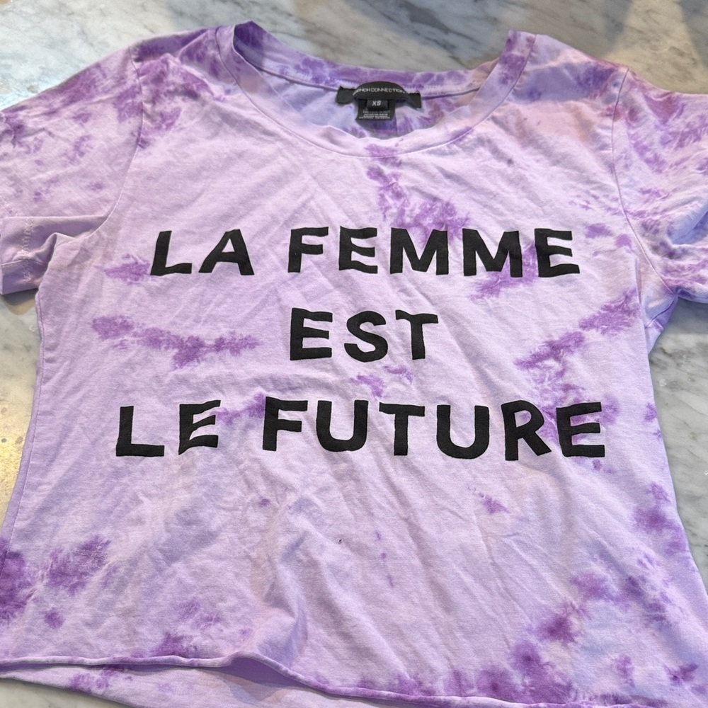 French Connection Lavender Tie-Dye Tee